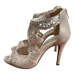 Touch Ups Margot Gold Beige Perforated Heeled Sandals Women’s Size 8.5