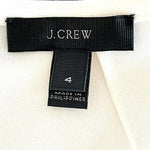 J.CREW Blouse Size 4 White Ruffle Tiered Bell Sleeve Keyhole Back H2197 EXC