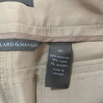 Hillard Hanson Women's Cropped Straight Leg Capri Pants 10 Tan Stretch NWT