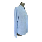 Orvis Womens Linen Blend Button Up Shirt Light Blue Long Sleeve Size M NWT