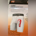Shock Doctor Boys Compression Athletic Shorts w/Protective Cup White Medium NWT