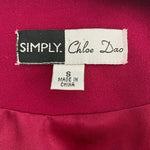 Simply Chloe Dao Women's Magenta Origami Trim Sleeve Blazer S 3D Flower 4-Button
