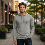 Polo Ralph Lauren Men's American Flag Eagle Hoodie S Heather Grey Long Sleeve VG