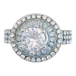 Crystal Rhinestone Ring Alloy Metal Round Love Size 7 Chic Gift NWOT