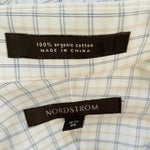 Nordstrom Men's Beige Plaid Button Down Shirt 16.5-35 Organic Cotton VG