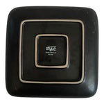 Ty Pennington Style Square Dinner Plates Red Black Set of 3 10" VG