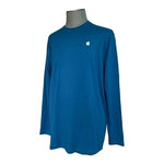 Apple Unisex Turquoise Blue Cotton Long Sleeve Tee XLT Crew Neck NWT