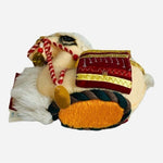 Handmade Plush Sleepy Eye Camel Statue 5.5x5" Kazakhstan Souvenir Embellished VG