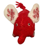 Handmade Wool Elephant Snowflake Christmas Tabletop Decoration 3x4x3 Nepal VG