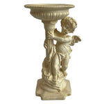 Angel Cherub Concrete Statue 11x7x5.5" Candle Holder Bird Feeder Water Bowl VG