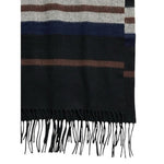 Banana Republic Black Striped Wool Blend Shawl Wrap Poncho One Size Cape EXC