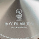 Executive Power Bank 6000mAh Round Silver Portable Charger USB-C Metal NIB