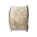 Designers Guild Vintage Wide Off White Cream Lace Ribbon Wired Edge Bead Wedding