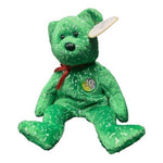 TY Beanie Baby 2003 Decade Green Gold Sparkle Teddy Bear 9" Hologram Pin NWT