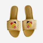 TALBOTS Keri Mai Natural Pineapple Straw Slip-On Mules Women’s Size 5.5