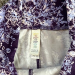 LuLaRoe Velvety Soft Purple White Floral Print Cropped Leggings One Size VG