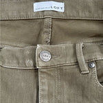 LOFT Military Green Skinny Jeans Women Size 29/8 Stretch Cotton Denim