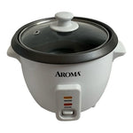 Aroma 6-Cup White Non-Stick Rice & Grain Cooker 1.5QT NIB Open Box