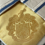 Donald J Trump Signature Collection Off White Blue Gold Stripe Silk Men Neck Tie