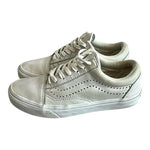 VANS Old Skool Reissue White Leather Sneakers Lace Up Athletic Shoes Mens 5