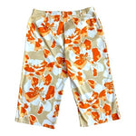 Chico's Womens Orange Tan Floral Print Capris Size 1.5 (US 10) Stretch Cotton VG