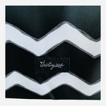 Thirty-One Thermal Tote Black White Chevron Flat Pouch Nylon Lunch Bag New