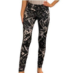OLD NAVY Active Leggings M Black White Go Dry Sport Compression Pants Pockets VG