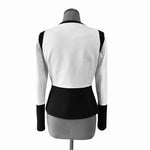Ivanka Trump Women’s Black White Colorblock Blazer Zip Front Size 4 VG