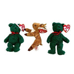 3x TY Jingle Beanie Baby NWT Set 2001-2003 Teddy Bears Roxie Reindeer Ornaments