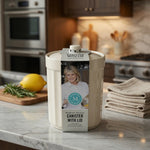 Martha Stewart Broadbrook Stoneware Canister with Lid 2Qt Cream 5.9x8.4" NWT