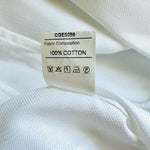 ENZO Men’s White Cotton Button Front Long Sleeve Dress Shirt Custom Fit Size M