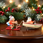 Hallmark Keepsake 1995 Santa Mrs Claus Water Skiing North Star 95 Ornament VG