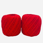 AARLAN Cotoflam 100% Cotton Yarn Red Vintage Knitting Crochet Skein New Set of 2
