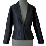JULIEN LE ROY Grey Satin Lightweight Designer Blazer Size M Suit Jacket EXC