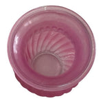 Matte Pink Ribbed Glass Vase 8" Tall Floral Display Vintage Style