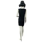 Laundry by Design Black Cowl Neck Sequin Drape Midi Dress 6 Sleeveless $158