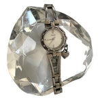GUESS Silver Tone Crystal Watch Women Stainless Steel Quartz Heart Charm VG