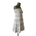 Victorias Secret Strapless White Floral Lace Mini Dress Cotton Fit Flare XS