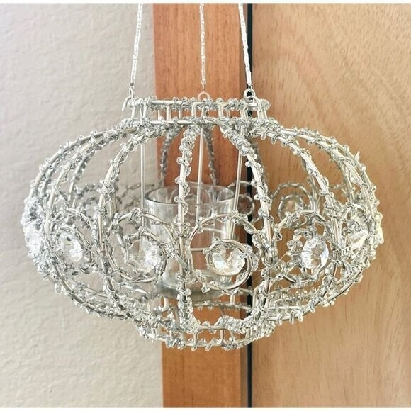 Barreveld Intl Luxury Chandelier Crystal Candle Holder Silver Art Deco NIB