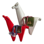 Zodiac Sign Llama Horse Figurines Set of 2 Japanese Ceramic Red White 3-4" Uma