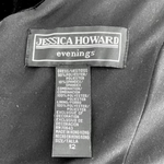 JESSICA HOWARD Womens Dress 12 Black Velvet Beaded Embroidered Maxi Evening EXC