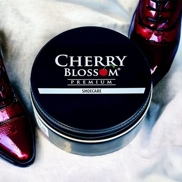 Cherry Blossom Black Premium Renovating Shoe Cream 50ml High Gloss Shine New