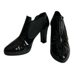 EMPORIO ARMANI Black Patent Leather Chelsea Ankle Boots Size 8-8.5