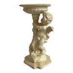 Angel Cherub Concrete Statue 11x7x5.5" Candle Holder Bird Feeder Water Bowl VG
