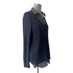 CROFT & BARROW Black White Polka Dot Cotton Blend Long Sleeve Sweater Top XL NWT