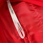 CALVIN KLEIN Women's Red Mid Rise Straight Pants S 8 Gold Button Rayon Nylon