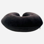 Bella Russo Black Velvet Neck Pillow 100% Polyester Travel Adjustable Unisex VG