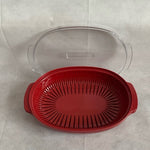 KitchenAid Red Acrylic Microwave Fish Veggie Steamer 13.5" Food Steamer VG