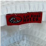 Vintage San Diego Hat Co White Bucket Hat Women's Sun Hat Polyester Beach EXC