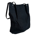 Black Corduroy Canvas Tote Bag Shopper Travel Handbag “You Need This One” NWOT